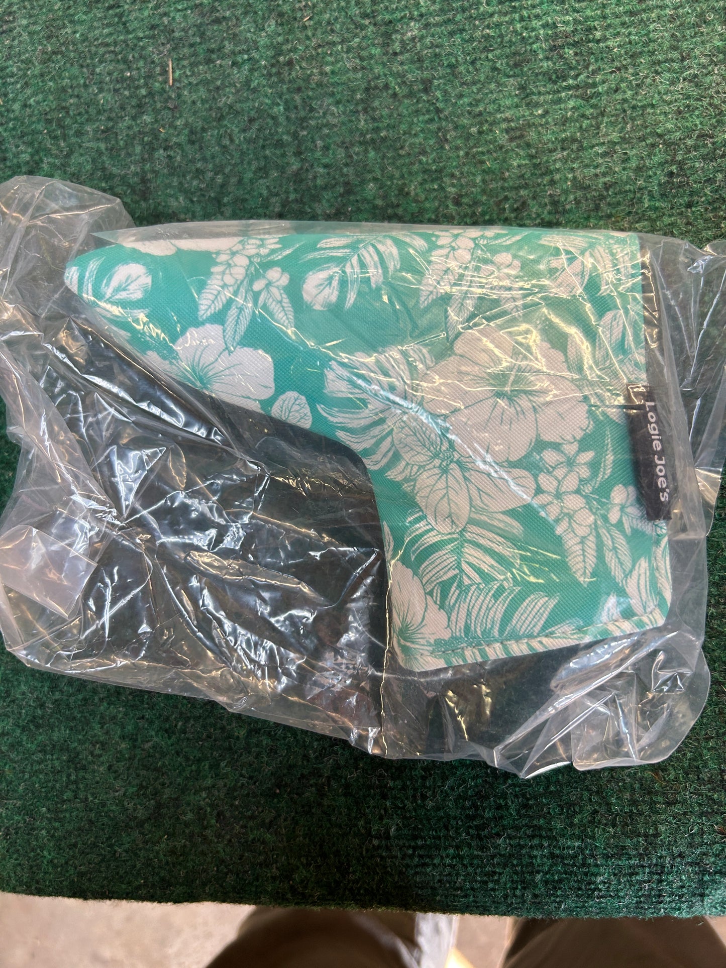Logie Joes Teal Floral Blade Putter Cover